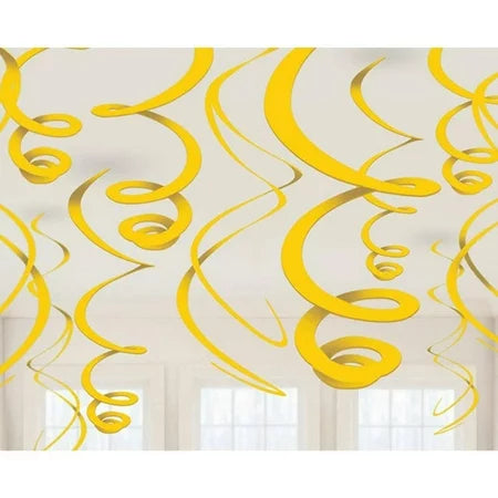 Yellow Swirl Decoration 12pc