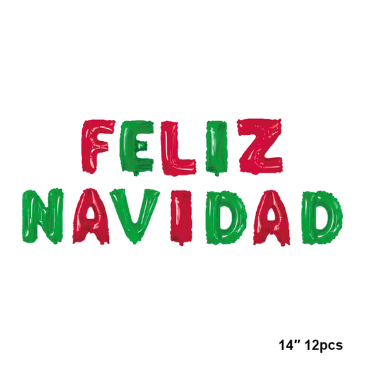 Winner Party Feliz Navidad 14" Red & Green Letter Banner 12pc