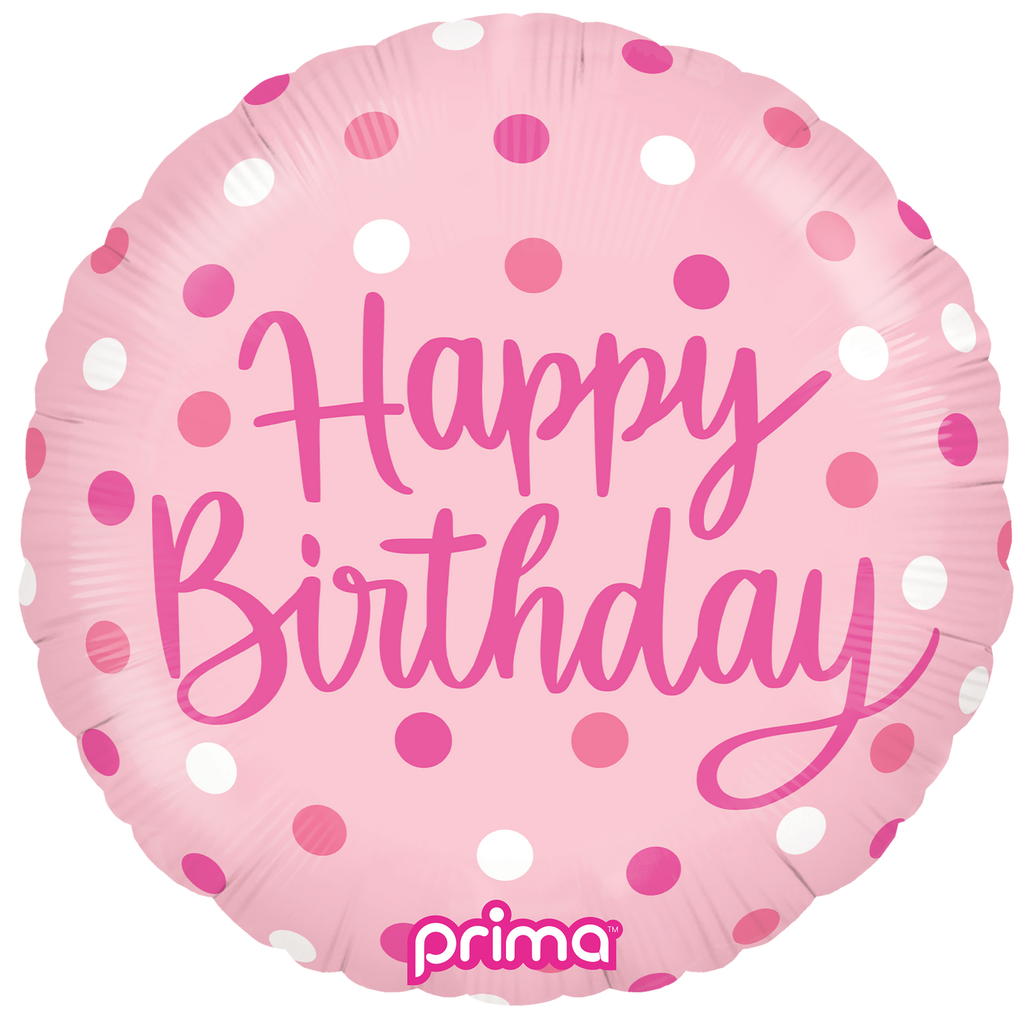 Prima 18” Round Birthday Pink Dots Balloon