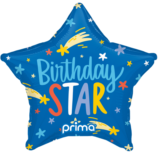 Prima 9” Star Birthday Star Balloon 6ct