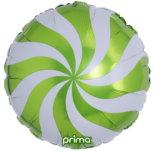 Prima 18” Lime Candy Swirl Balloon