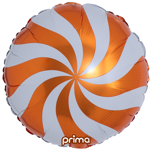 Prima 18” Orange Candy Swirl Balloon