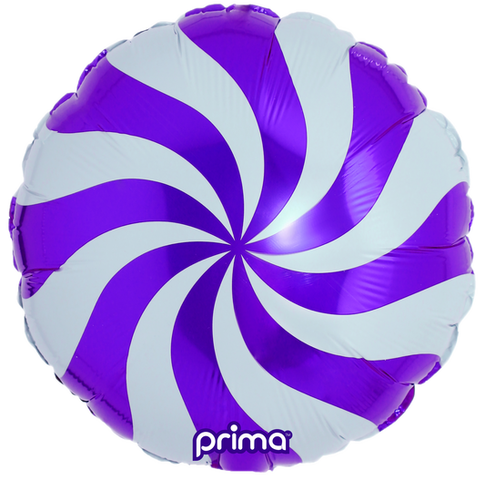Prima 18” Purple Candy Swirl Balloon