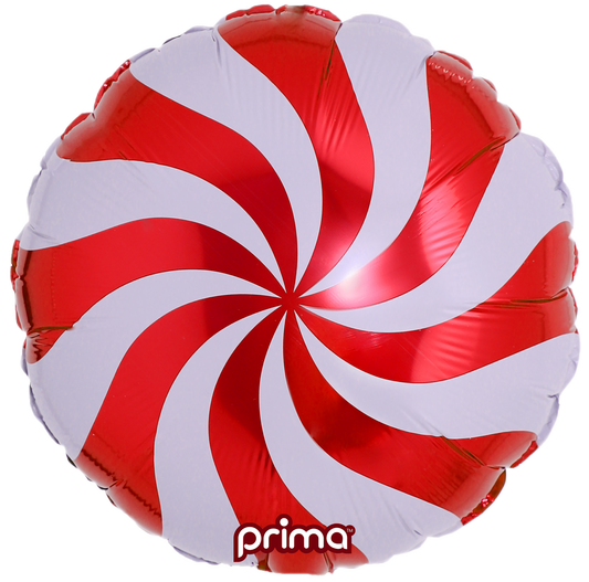Prima 18” Red Candy Swirl Balloon