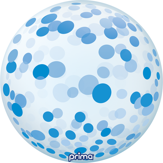 Prima 20” Blue Confetti Sphere Balloon