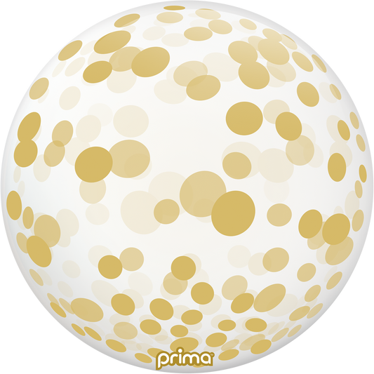 Prima 20” Gold Confetti Sphere Balloon