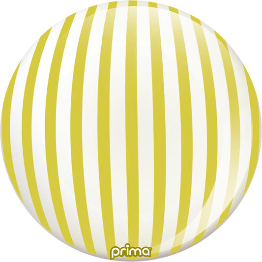 Prima 20” Gold Stripe Sphere Balloon