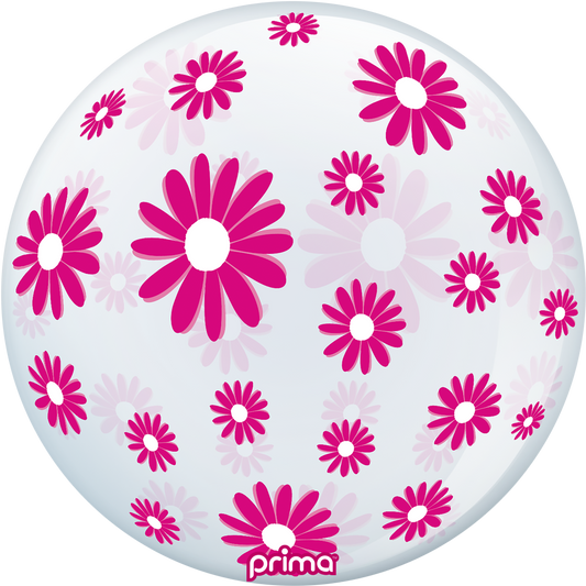 Prima 20” Hot Pink Daisies Sphere Balloon