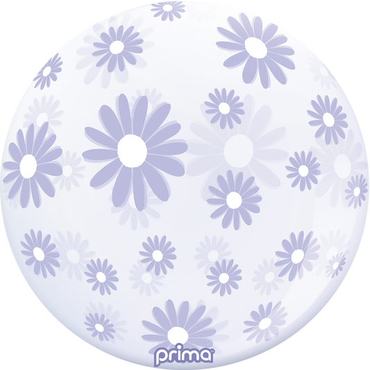 Prima 20” Pale Lavender Daisies Sphere Balloon