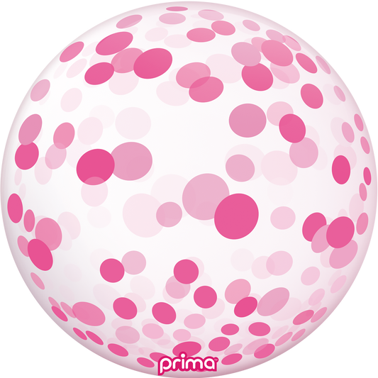 Prima 20” Pink Confetti Sphere Balloon