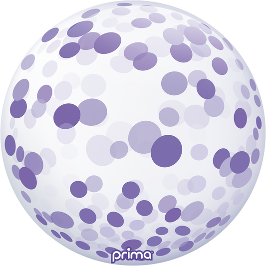 Prima 20” Purple Confetti Sphere Balloon
