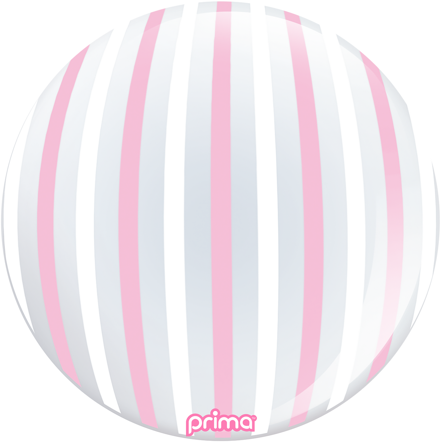 Prima 20” Pink & White Stripe Sphere Balloon