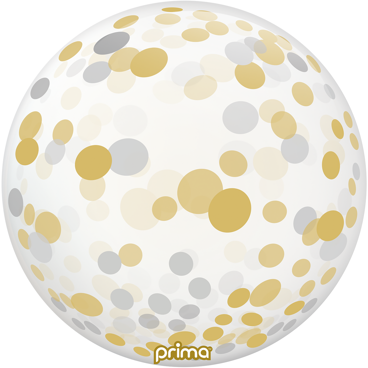 Prima 20” Silver Gold Confetti Sphere Balloon