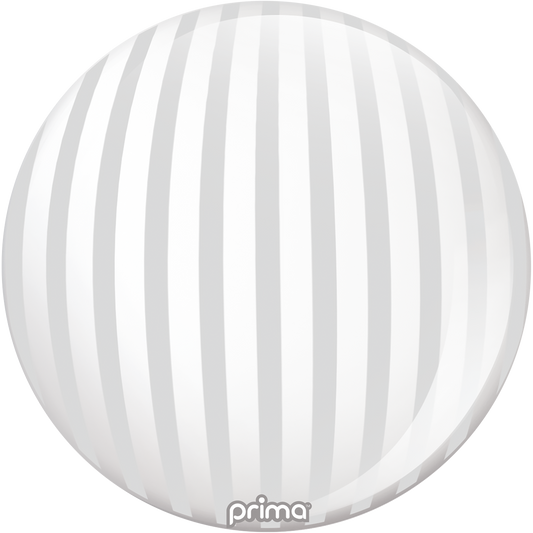 Prima 20” Silver Stripe Sphere Balloon