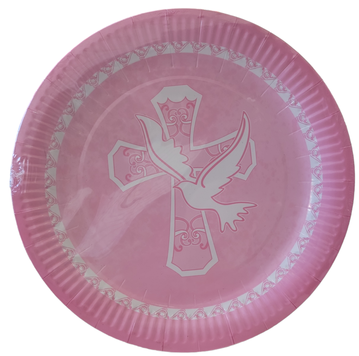 Cross Pink 9" Paper Plates 8ct