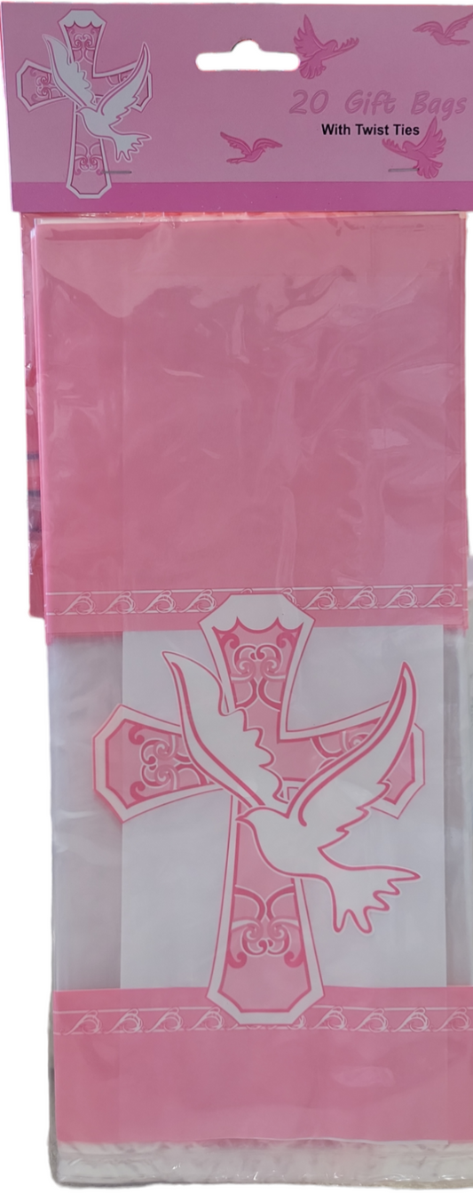 pink Cross Treat Bags 20ct