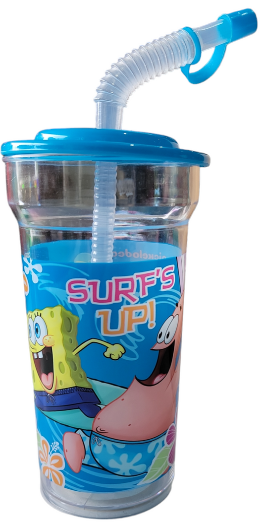 Spongebob 16oz Cups With Straw