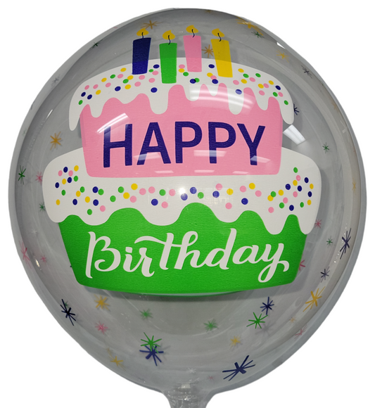Winner Party 18" Happy Birthday Cake Bubble Balloon