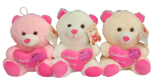 Mother's Day 8in 3 Color Teddy Bear 12pc