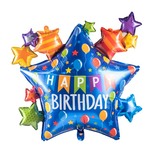 Party America 34" Happy Birthday Star Cluster Balloon
