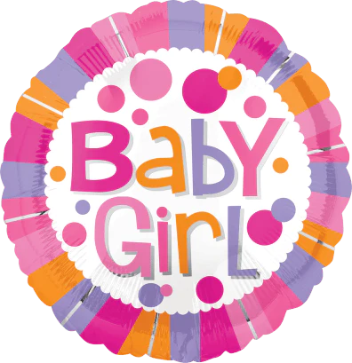 ValueLine 18" Baby Girl Stripes Balloons