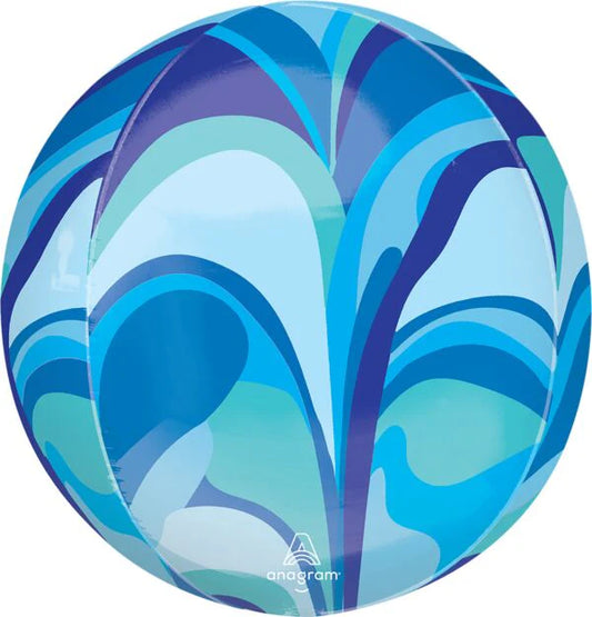 Anagram 16" Blue Macro Marble Orbz Balloon