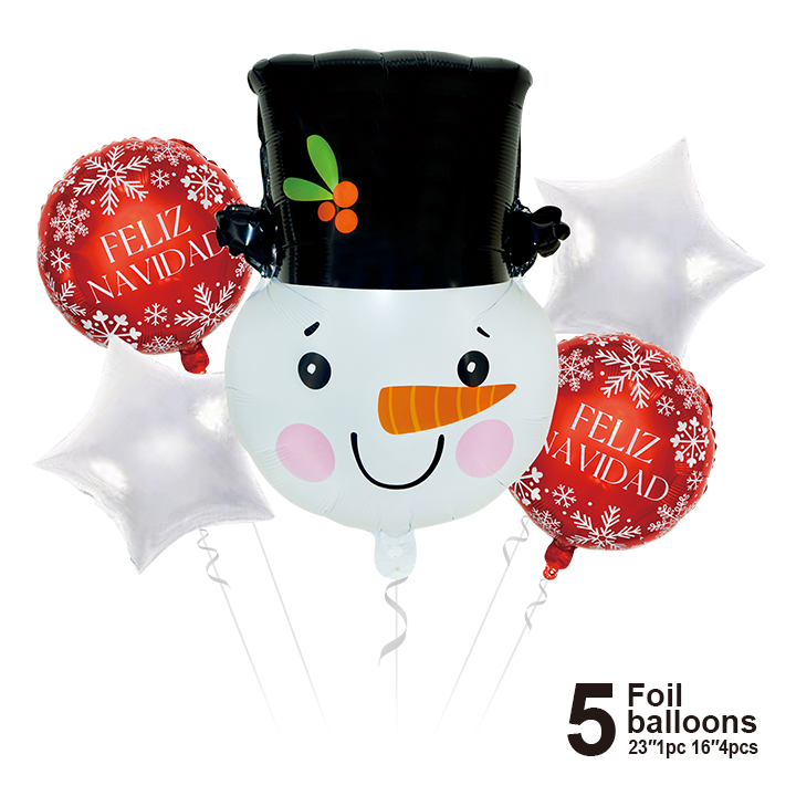 WInner Party Snowman Balloon Bouquet 5pc