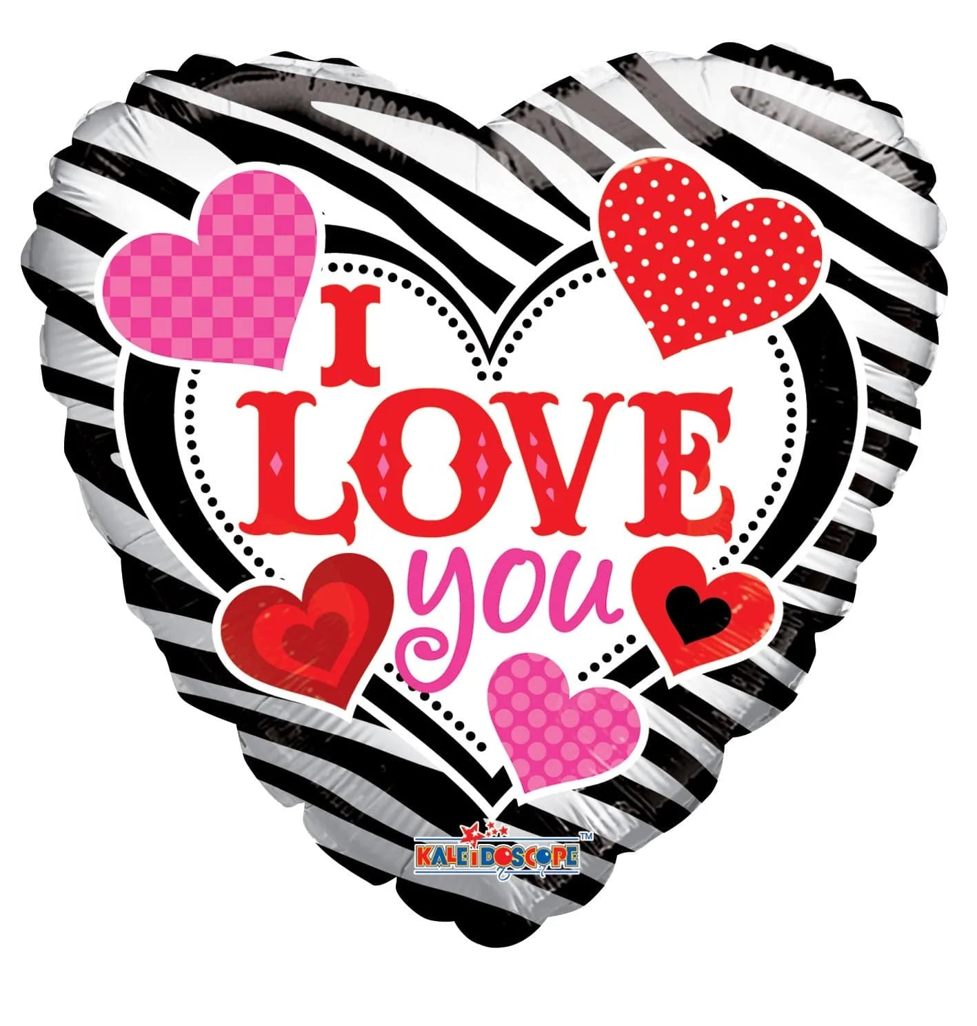 ConverUSA 18" I Love You Zebra Print Balloon