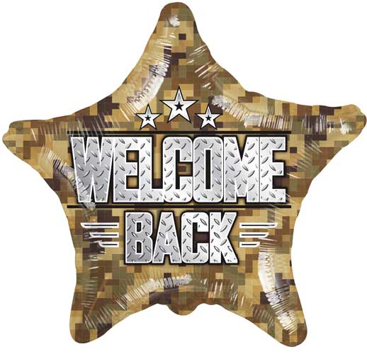 ConverUSA 18"Welcome Back Camouflage Military Star Balloon