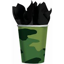 Camouflage 9oz Paper Cups (8ct)