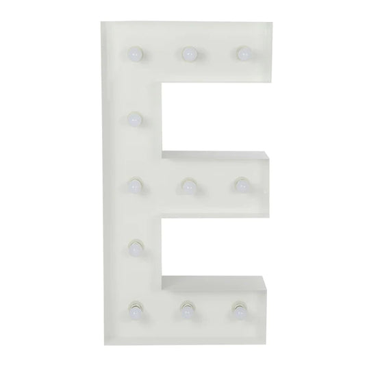 Marquee 4ft Tall Metal E Letter With White Lights