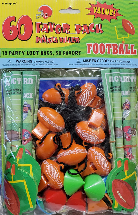 Football Party Favor Pack 60ct