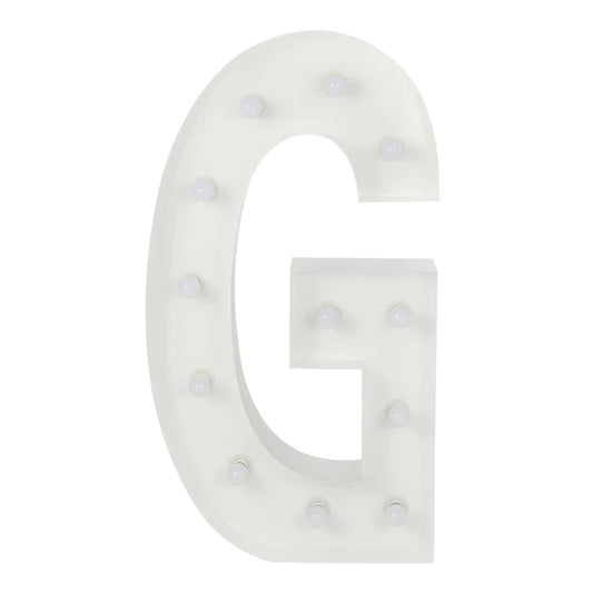 Marquee 4ft Tall Metal G Letter With White Lights