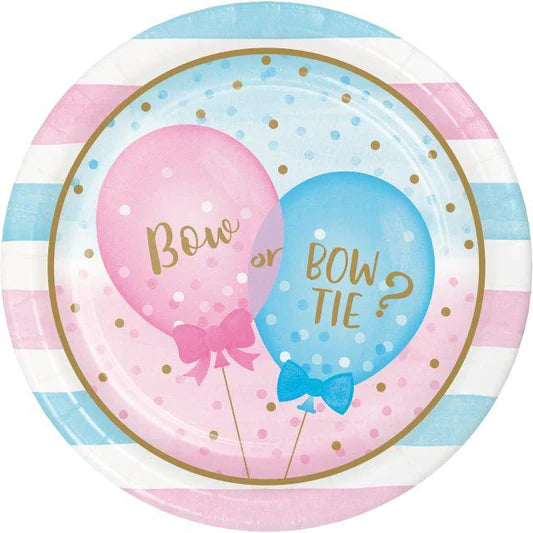 Gender Reveal Balloons 9" Paper Plates 8ct