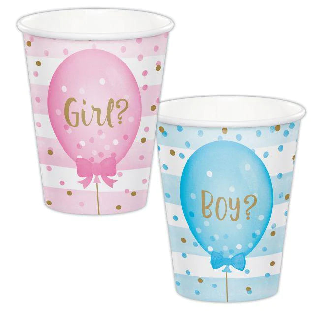 Gender Reveal Balloons 9oz Cups 8ct