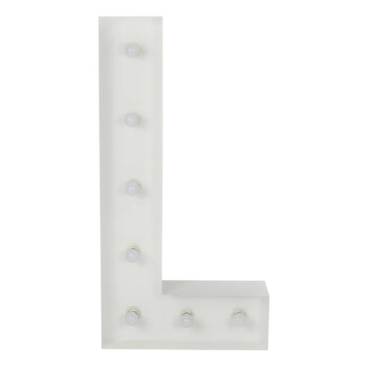 Marquee 4ft Tall Metal L Letter With White Lights