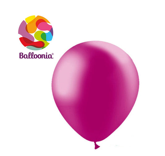 Balloonia 10" Latex Metallic Fuchsia 100ct
