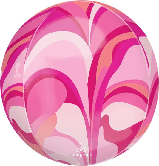 Anagram 16" Pink Macro Marble Orbz Balloon
