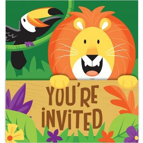 Jungle Safari Gatefold Invitations 8ct