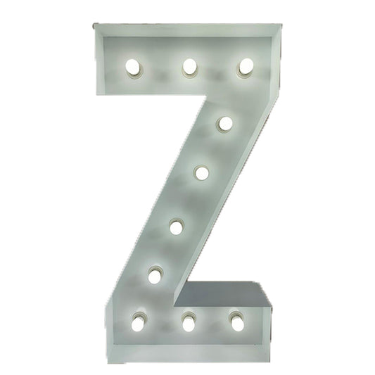 Marquee 4ft Tall Metal Z Letter With White Lights