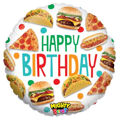 Betallic 21" Mighty Food Happy Birthday Ballon