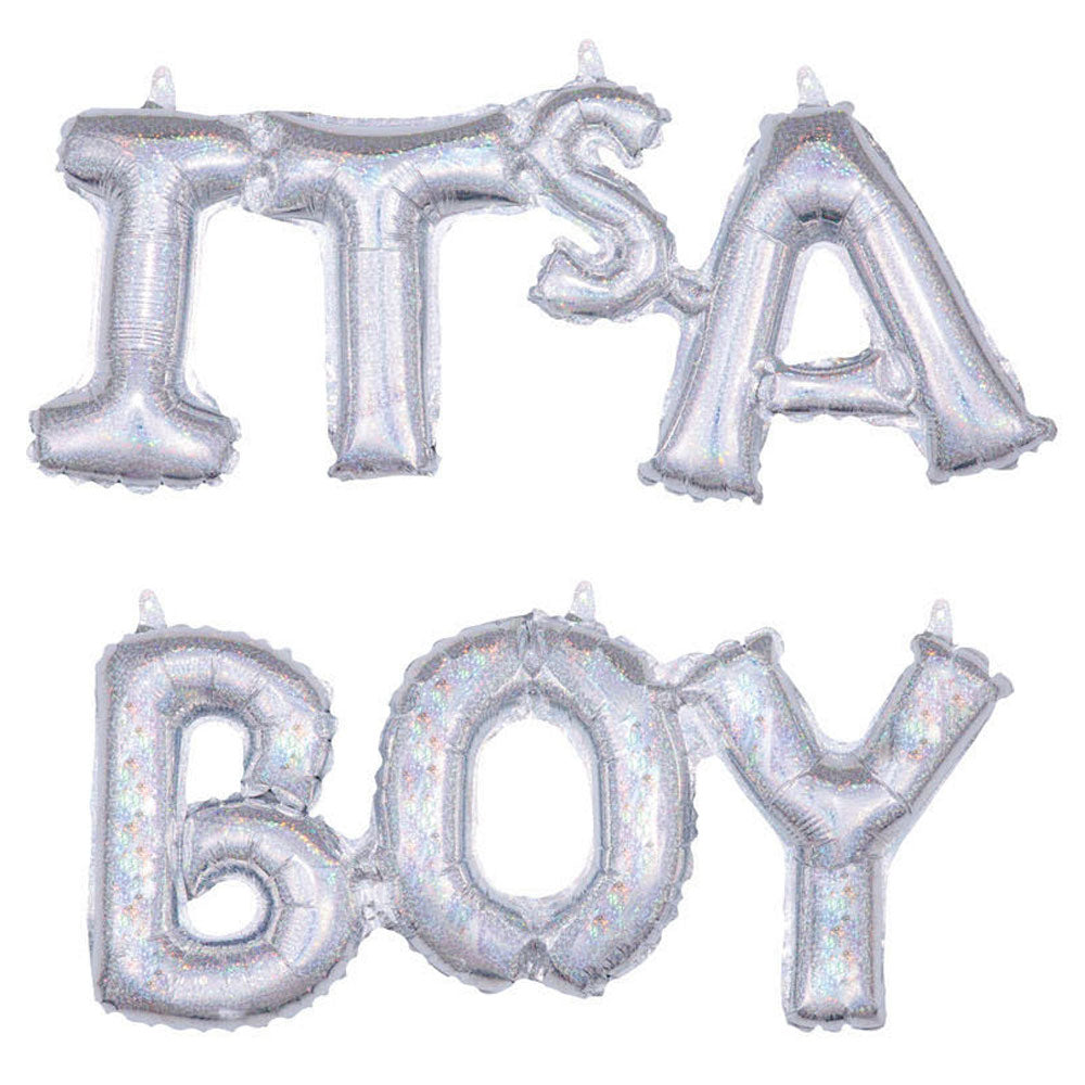 Anagram 20" Its A Boy - Holographic Foil Balloon Kit