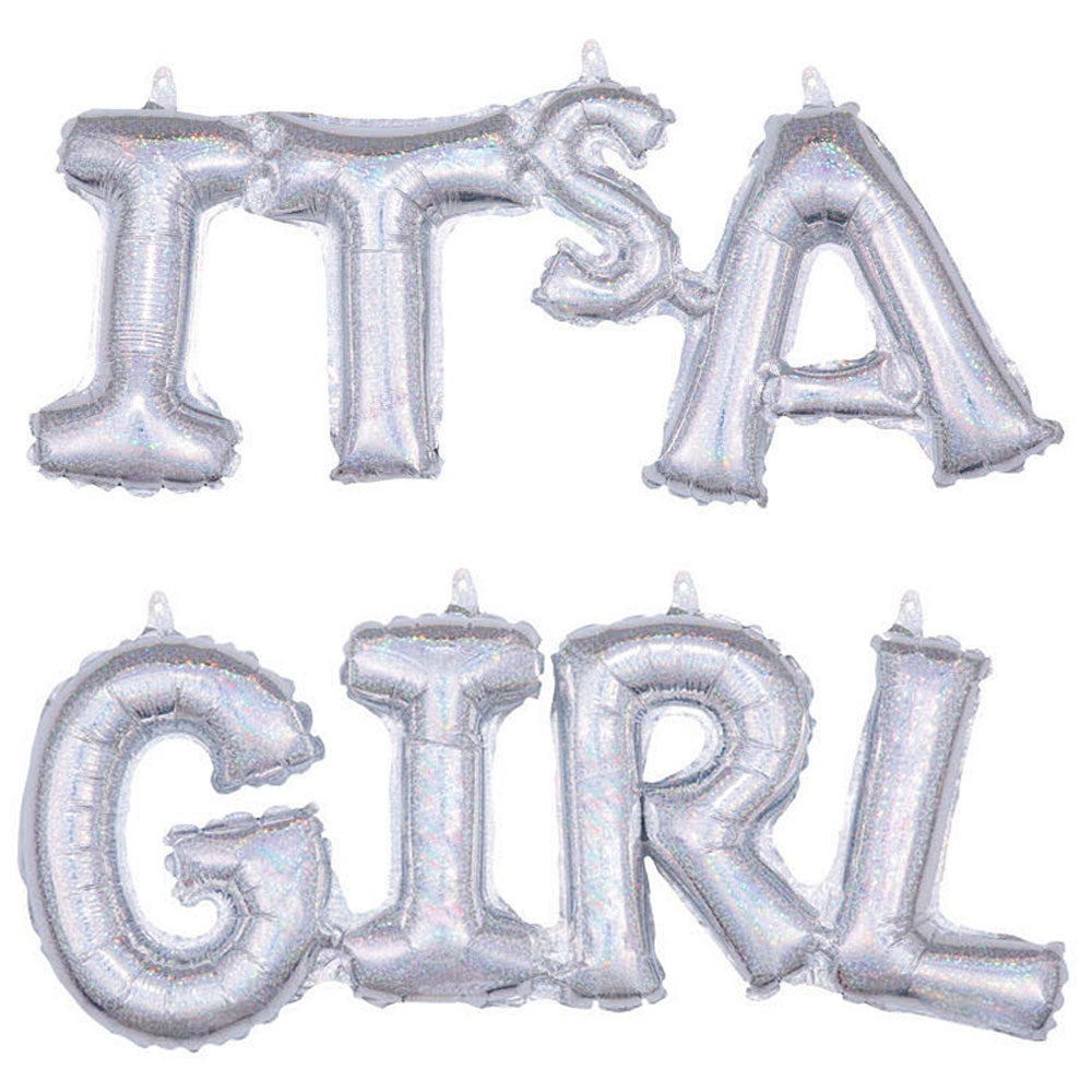 Anagram 20" Its A Girl - Holographic Foil Balloon Kit