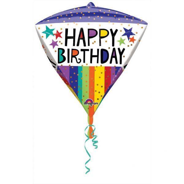 Anagram UltraShape Diamondz - Happy Birthday Foil Balloon