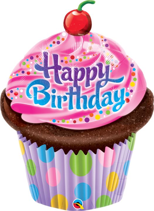 Qualatex 35" Happy Birthday Cupcake Balloona