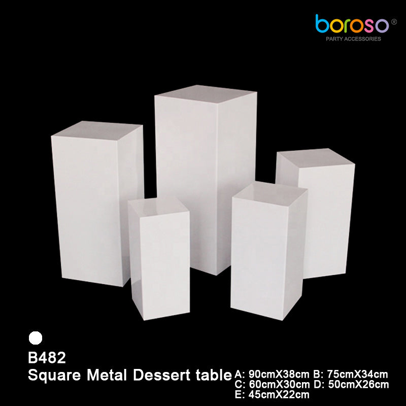 B482 Square Metal Dessert table Set of 3 White