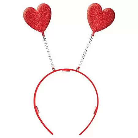 Amscan Red Plastic Glitter Heart Valentine's Day Head Bopper (7-Pack)