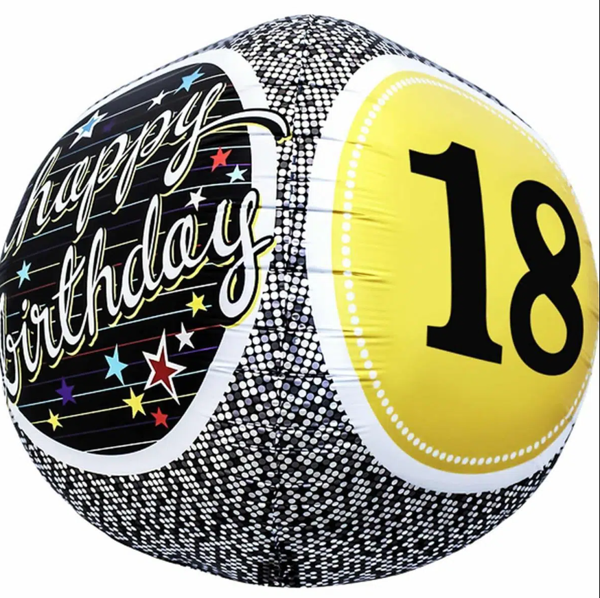 North Star 17" 18th Happy Birthday 3D Foil Balloon 1pc