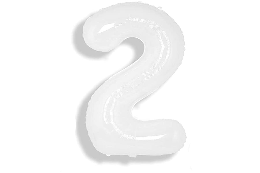 Winner Party 34" White Numbers Balloon