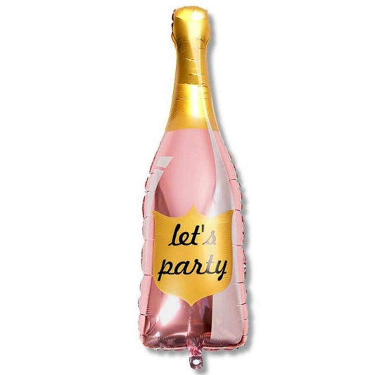 Winner Party 36" Let's Party Rose Gold Champagne Bottle Balloon